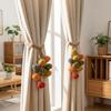 Fruit Ornament Adjustable Pumpkin Curtain Tieback Fruit Cartoon Hanging Ball Tieback with Tessel Curtain Binding Bedroom