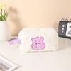 Plush Heart Bear Makeup Bag For Girls Portable Storage Organizer With Large Capacity