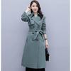 Windbreaker Women's Mid-length British Style Outerwear Spring and Autumn Korean Style Casual Waist-length Coat