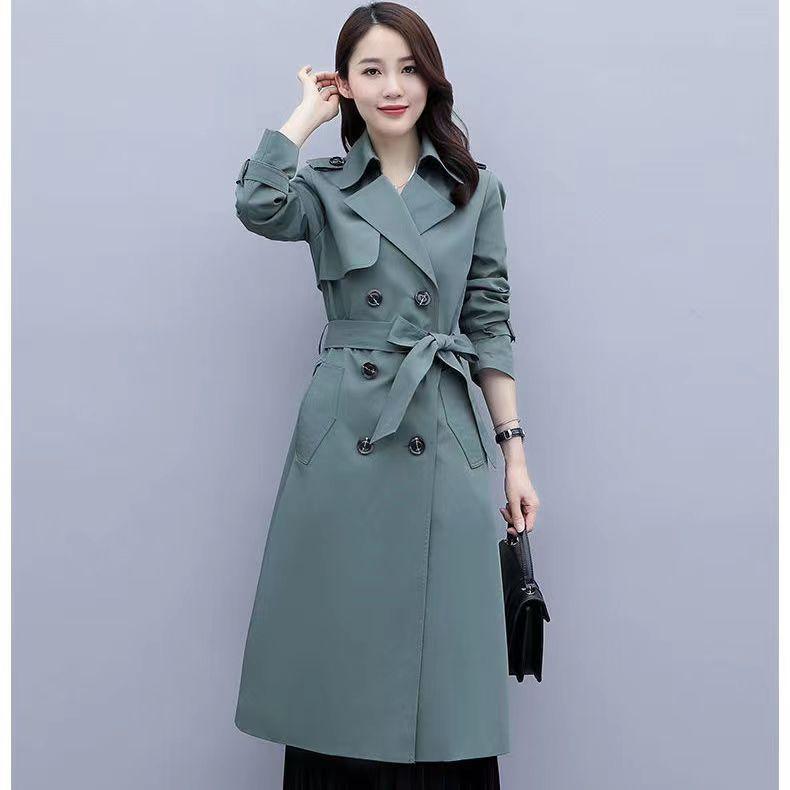Windbreaker Women's Mid-length British Style Outerwear Spring and Autumn Korean Style Casual Waist-length Coat