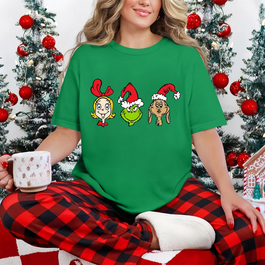 Dámské ležérní tištěné tričko s kulatým výstřihem, svetr s krátkým rukávem