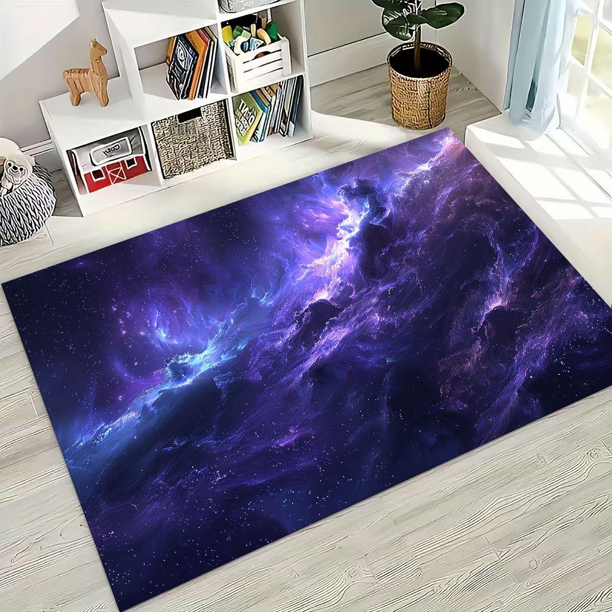 

Dreamy Galaxy Universe Space Stars Black Hole Earth Rug Carpet for Bedroom Living Room Sofa Doormat Decor,Kid Non-slip Floor Mat 120x160cm( 47x62in )