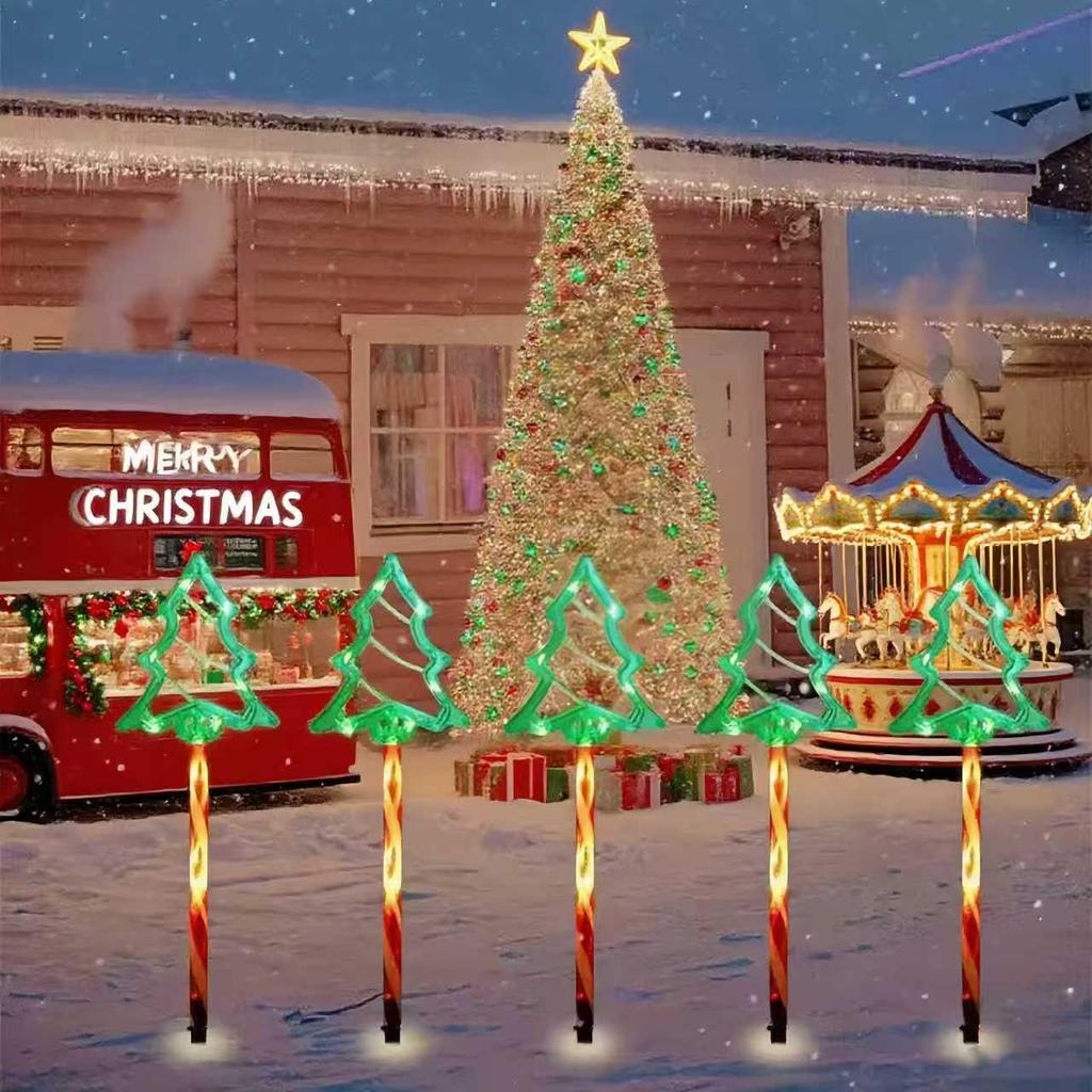 Solar-Powered Waterproof LED Lawn Lights: Christmas Tree Decoration