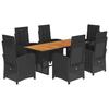 VidaXL Ensemble à Manger de Jardin avec Coussins 7 pcs, Table et Chaises à Dossier Rabattable, Meubles d'Extérieur Patio 3212275