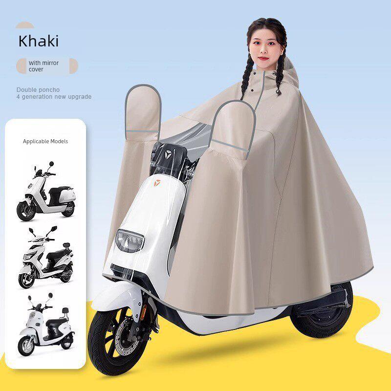 Electric Vehicle Raincoat, Electric Motorcycle Double-Person Raincoat for Men and Women, Oversized Long Full-Body Rain Poncho for Heavy Rain, New