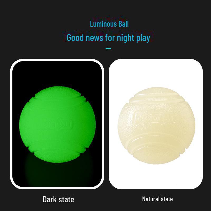 Meianju Luminous Elastic Rubber Dog Ball: Durable, Chew-Resistant Toy for Outdoor Throwing & Retrieving