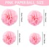 1pcs Set 7.8inch Pink Paper Pom Pom Paper Balls Pom Pom Paper For Birthday Party Flower Balls Paper Hanging Flowers