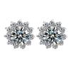 Snowflake Pink Diamond Zircon Sunflower Earrings for Women