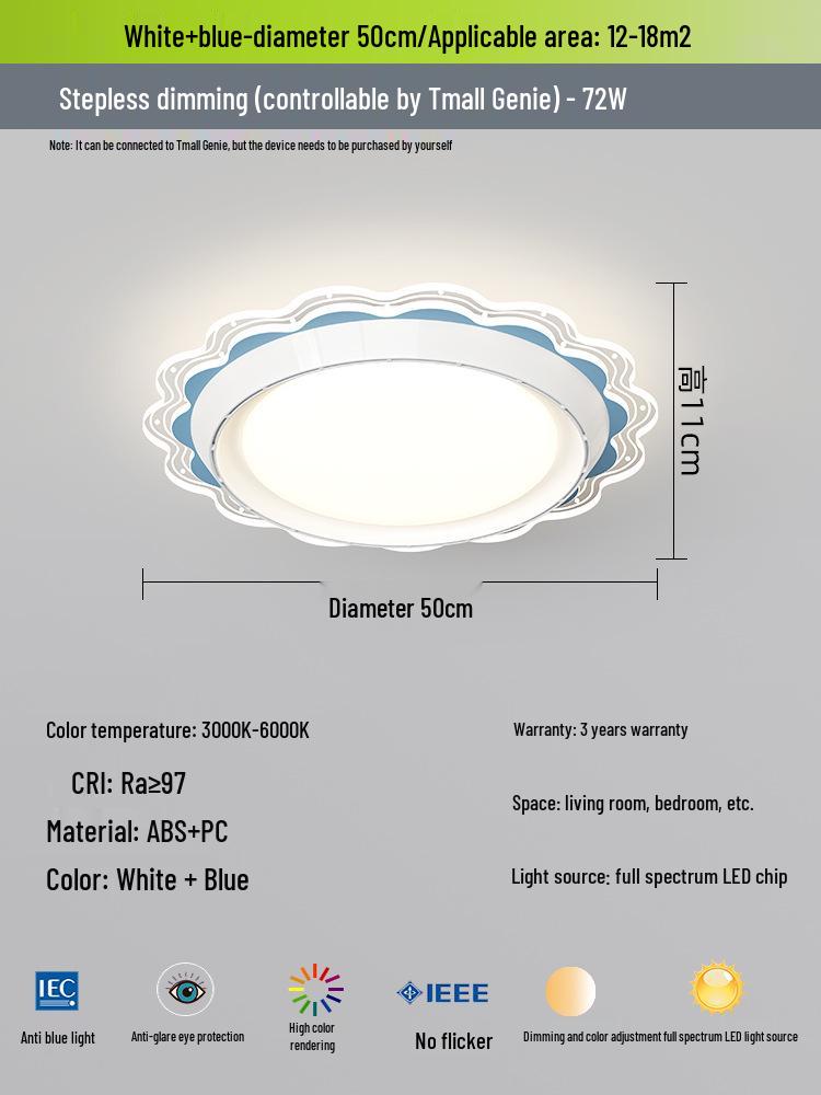 Modern Minimalist Solid Wood Leafless Fan Light - Silent Integrated Ceiling Light for Bedroom and Restaurant