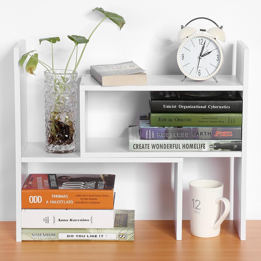 Table Desktop Storage Rack Display Shelf Counter Top Bookcase White