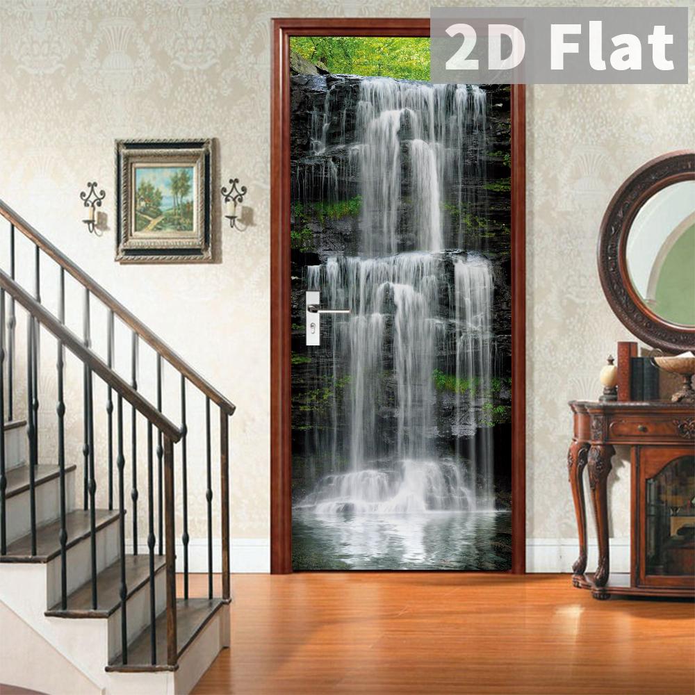 76Style 77/90cm Self-Adhesive Door Stickers Removable Wall Sticker Scenery Wallpaper Stone Stair Murals for Doors Modern Home Decor