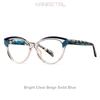 Women Blue Light Blocking Glasses Acetate Fibre Cat Frame Computer Men Eyewear Anti Ray Prescription Reading Eyeglasses Frame