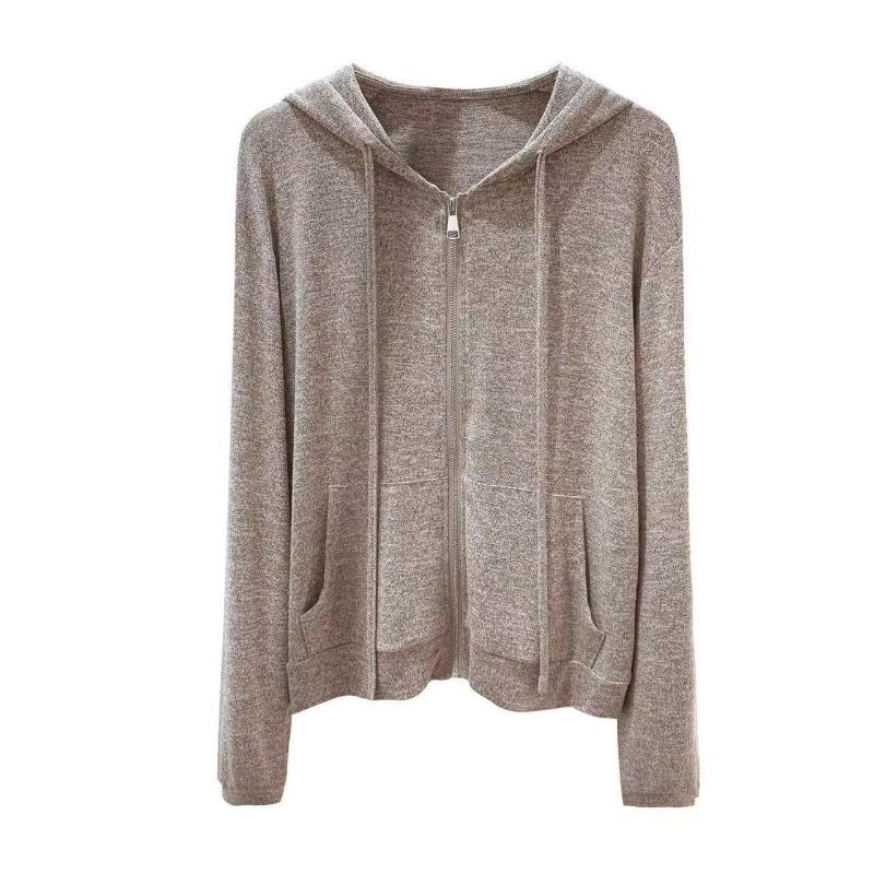 Women S Loose Fit Hooded Long Sleeve Thin Cardigan Sun Protection Outerwear