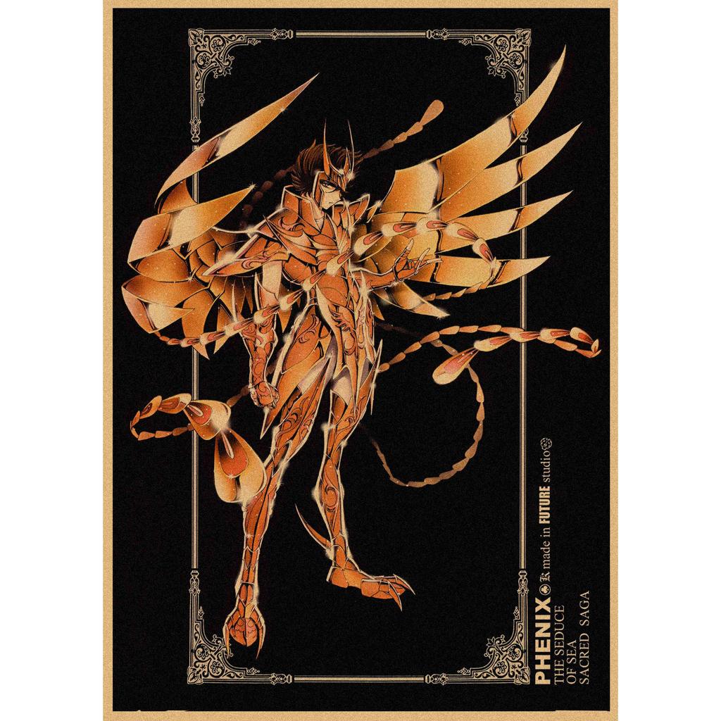 Saint Seiya Retro Kraft Paper Anime Poster Wall Decor Mural 374