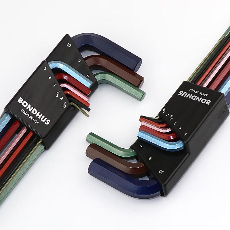 BONDHUS Protanium Steel 9-Piece Metric Ball End Hex Key Set