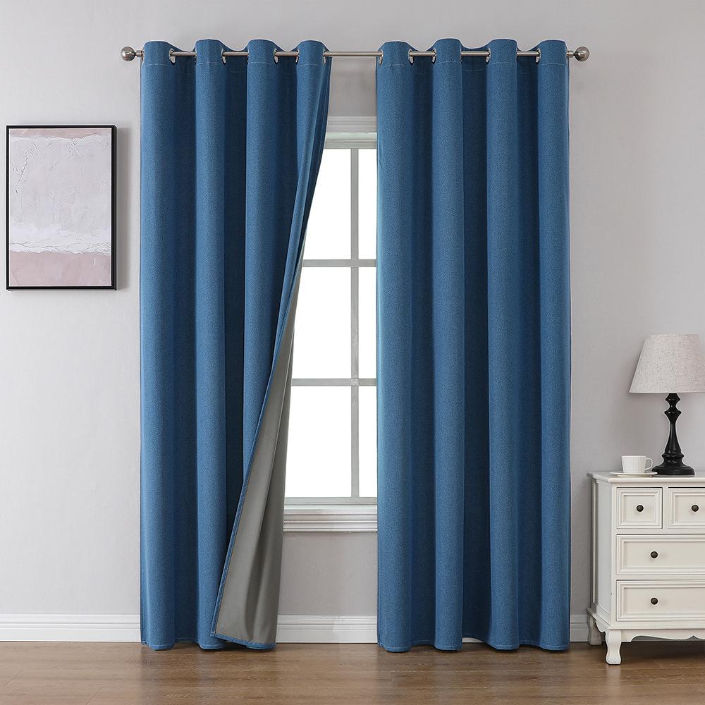 Shaoxing Keqiao Curtains Thickened 100% Shading Waterproof Full Shading Imitation Linen Curtains