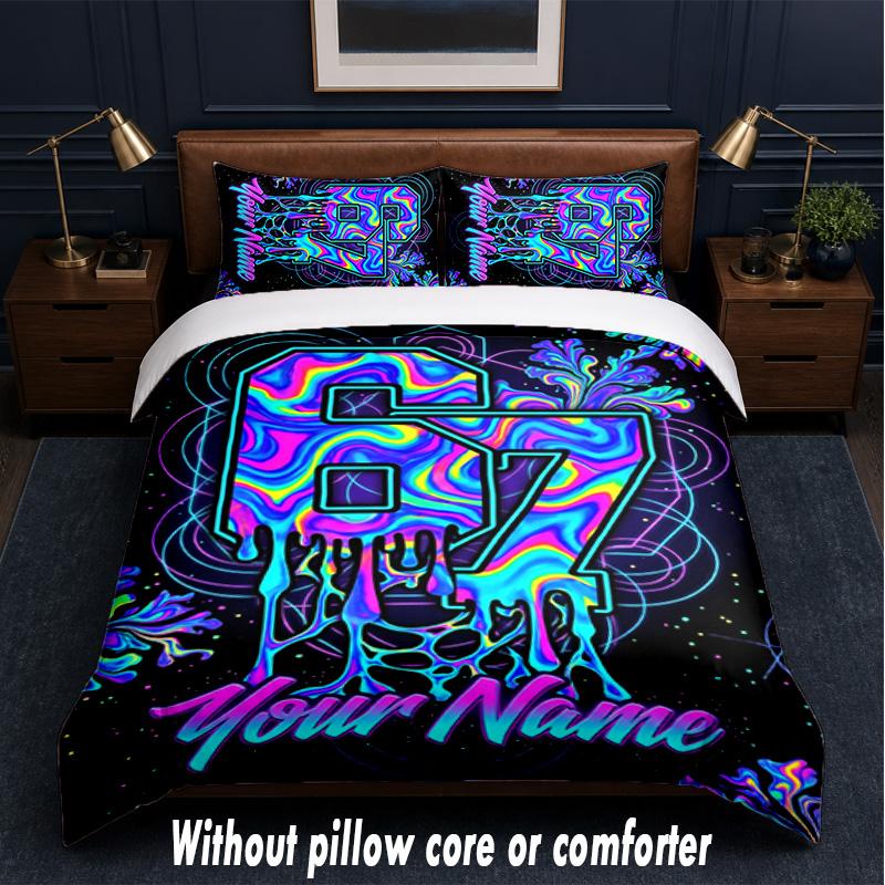 Other Similar Designs Theme Custom Text Or Name 3Pcs Bedding Set,1 Flat Sheet & 2 Pillowcases Personalized Home Bedding