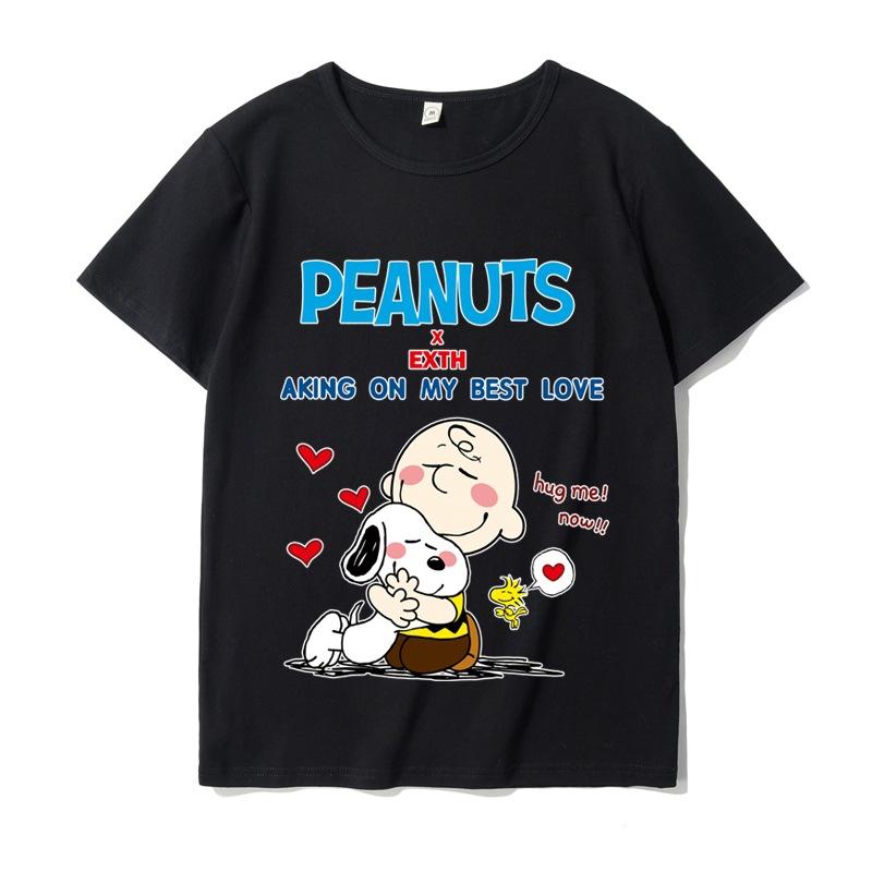 Classic Snoopy Cotton Men's Women's T-shirt Snoopy Cartoon Printed Summer Fashion Casual Comfortable Top Street Clothing
