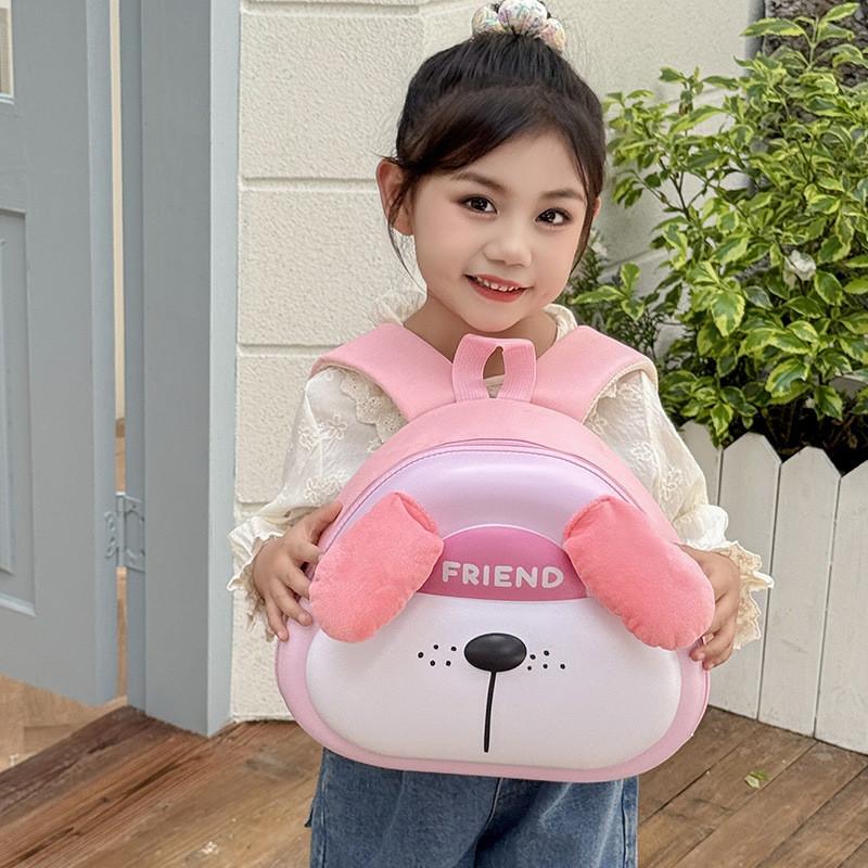 Cartoon Plush Dog Design Kids Backpack With Breathable Eva Material For Kindergarten And Travel