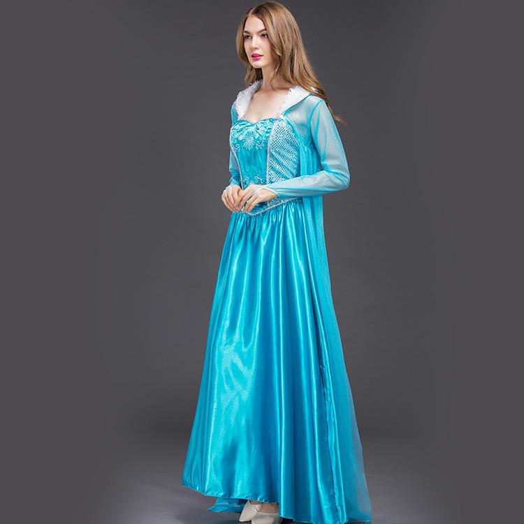 Elsa Fairytale Princess Adult Cosplay Costume: European & American Halloween Dress