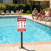 Semne Reguli Piscină Exterior 8x12 Inch Placă Decorativă din Aluminiu Decor Piscină Exterioară Pentru Plajă Înot Curte Spate Ușă Deck