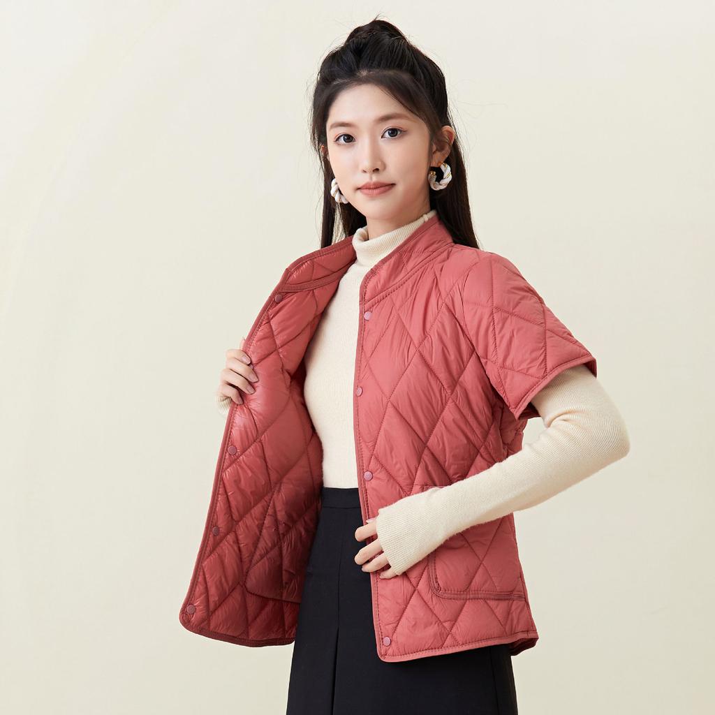 Winter Mom Dress Cotton Clothing Women's Short-sleeved Padded Thickened Increase The Cotton Jacket Middle-aged Can Be Worn Inside Out Female 2366