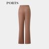 PORTS Women's Glossy High-Slit Straight-Leg Trousers