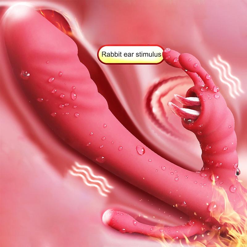 3 In 1 G Spot Rabbit Anal Dildo Vibrator Sex Toy for Women Adult with 10 Vibrating Modes Waterproof Clitoris Massage Stimulator