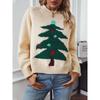 Christmas Tree Pullover Women's Sweaters Autumn Winter Round Neck Loose Holiday Womens Knitted Sweater Elegant Sweater Woman