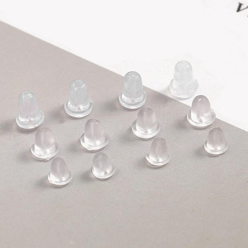 200 Clear Plastic Ear Plugs and Jewelry Accessories: DIY Earring Clasps and Leather Stoppers Collection