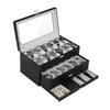 Used ProCase 3 Tier Watch Case Holds 24 Pieces Large Capacity Drawer Glass Top Jewelry Organizer - Black ym 07f23d76