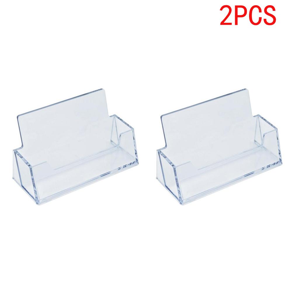 Clear Business Card Holder Organizer Office Desk Display Stand Memo Counter Accessories Tabletop Business Card Holder Case Box
