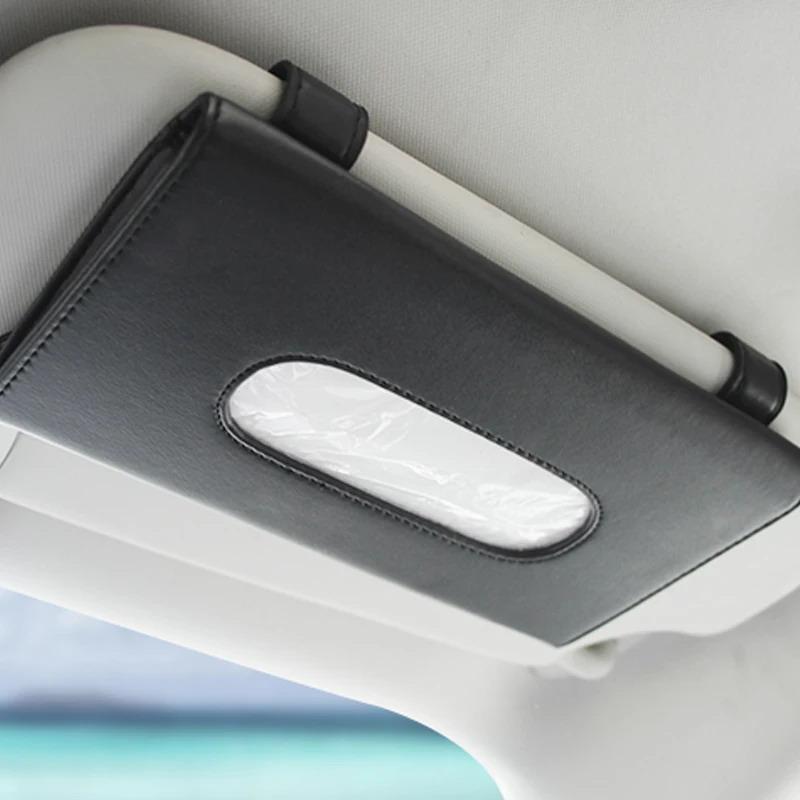 Car Tissue Box Towel Car Sun Visor Tissue Box Holder Auto Storage Decoration