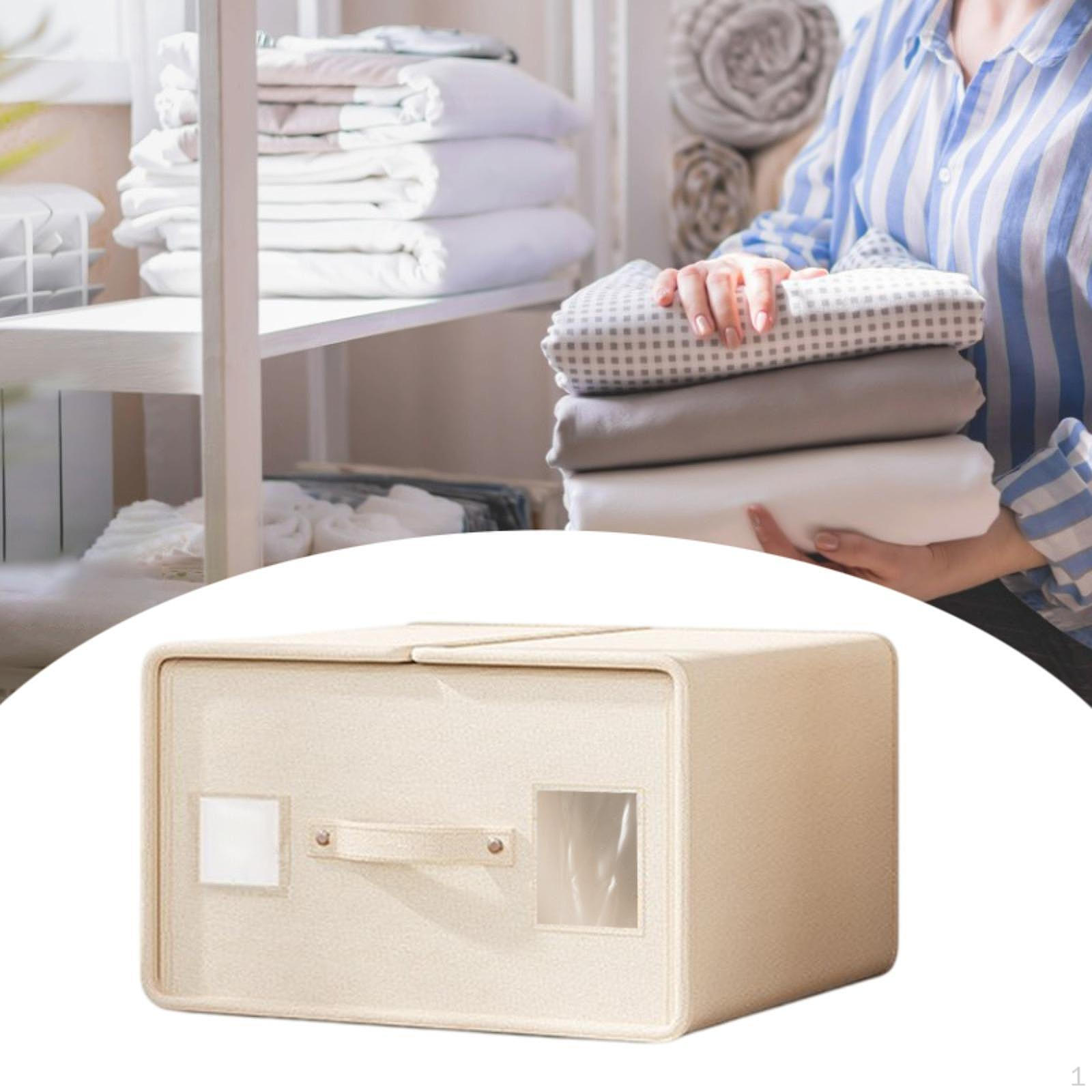 

Органайзер для простыней, контейнер для хранения пылезащитный, складной для постельных принадлежностей Beige Medium