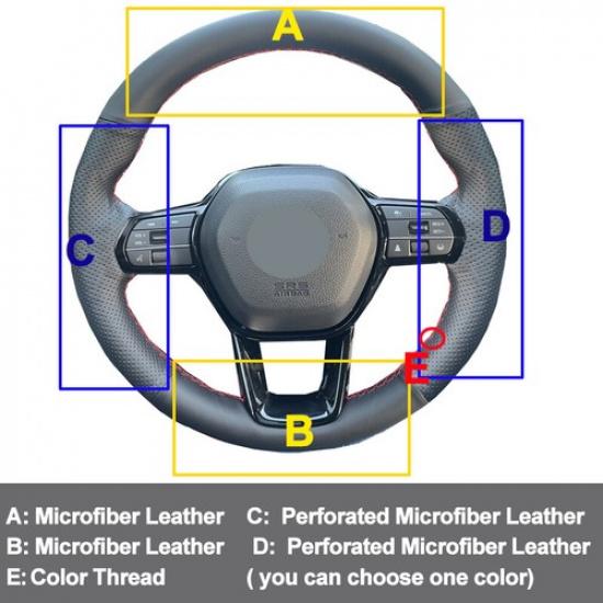 Hand Sew Car Steering Wheel Cover For Honda Civic 11th   Car Protector