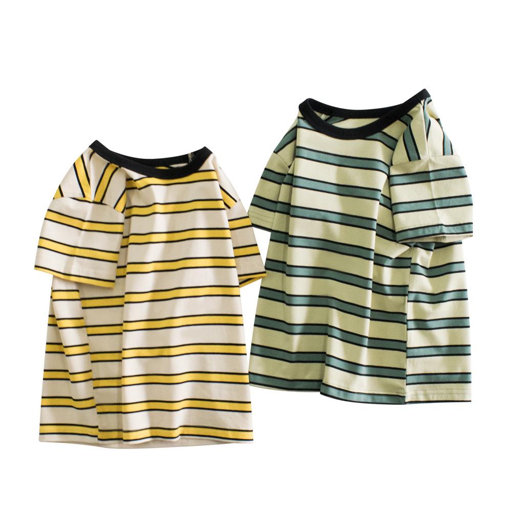 Boys' Striped Short Sleeved T-shirt Summer Children's Clothing Half Sleeved Top Baby Clothes