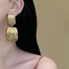Ear Clips Without Ear Holes Square Striped Exaggerated Earrings Retro Luxury Fashionable Ear Clips