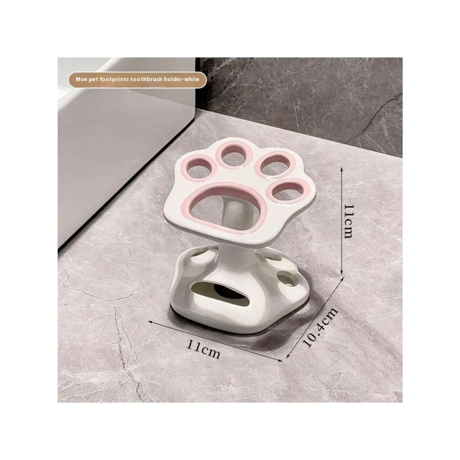 

Керамический держатель для зубных щеток в форме кошачьей лапки, аксессуары для ванной комнаты, инструмент для зубной пасты, подставка для хранения кистей для макияжа, украшение для дома