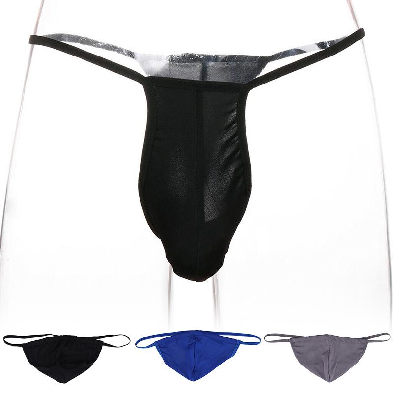 1PC Ultra-thin Breathable Underpants Briefs Men Sexy T-back Thong G-string Low-waist Underwear