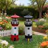 Lighthouse Solar LED Light Garden Fence Yard Outdoor Adornment Beacon Rotating Lamp Decoration Landscape Courtyard Lights