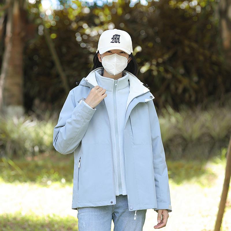 

Женская и мужская куртка-трансформер 3-в-1: Бархатная подкладка, Утепленный, Ветрозащитный, Водонепроницаемый, Контрастный цвет для альпинизма осенью и зимой. 3XL