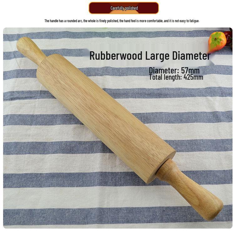 Christmas Reindeer Carved Rubberwood Rolling Pin for Baking Dumplings