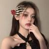 Skeleton Skeleton Hand Rose Hairpin Flower Halloween Headwear Ghost Claw Hair Clip  Children Girls