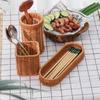 Hardness Rattan Wicker Woven Serving Baskets Handwoven Household Drain Chopstick Fork Spoon Holder 7 Styles
