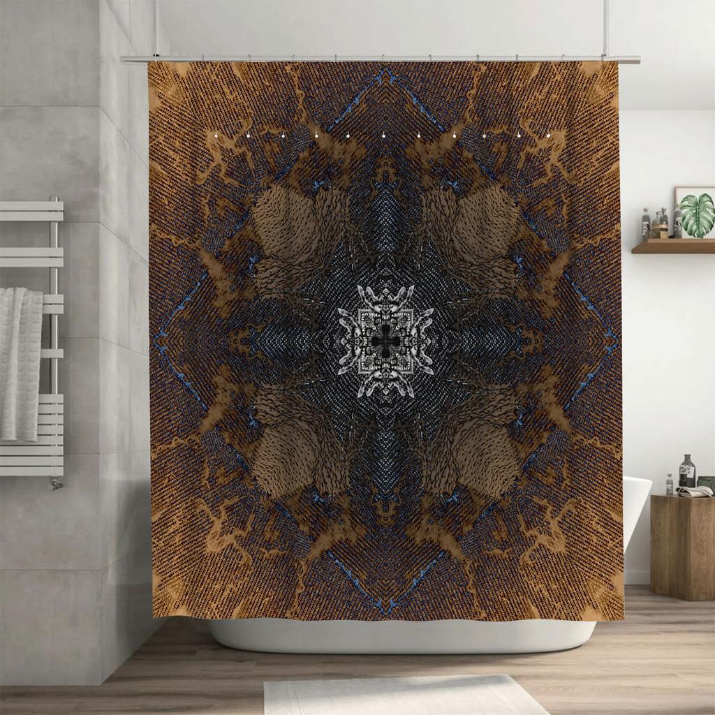 Kaleidoscope Bath Shower Curtain Waterproof Fabric Design Decorative Home Bathroom Hanging Curtains in Multiple Colors Size X x