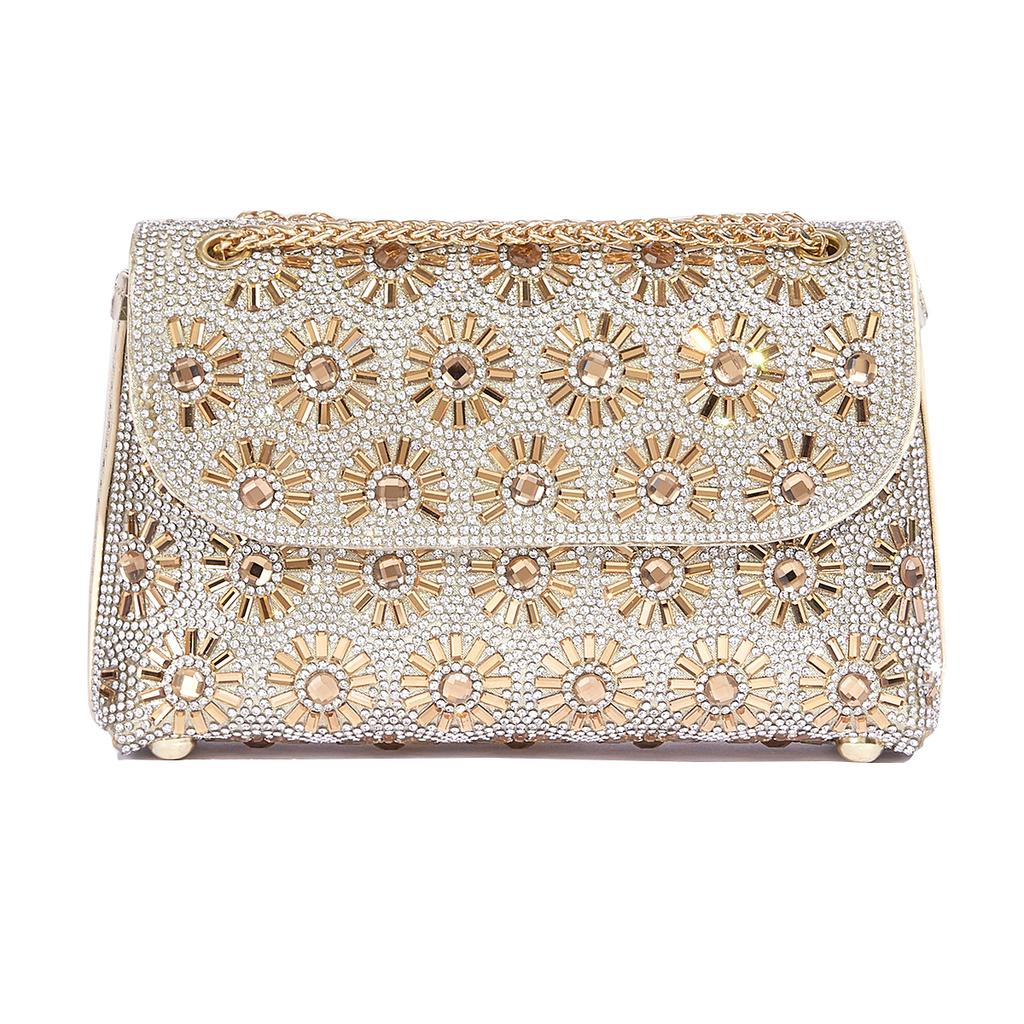 New Shoulder Bag Women's Rhinestone Evening Bag Fashion Shiny Party Handbag Casual Clutch Square Purse