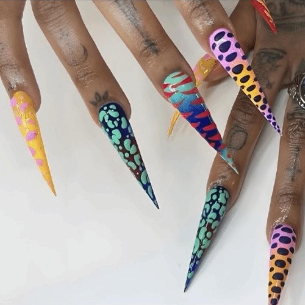 Colorful Design False Nails Full Cover Nail Art New Nail Tip for Y2K Style