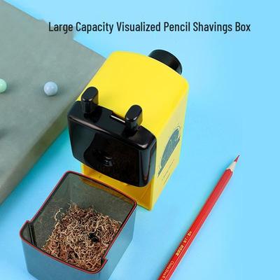 Multifunctional Hand-Crank Pencil Sharpener for Thick Triangular Pencils, Large Caliber, Ideal for Children.