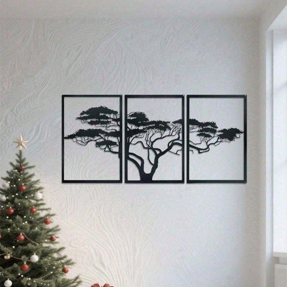 Metal Wall Art 3 Piece Tree of Life Bohemian Decor Home Gift