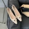 Fashion Women's Sweet Floral Buckle Bow Designed Pointed Shallow Mouth Single Shoes Spring 2025 Versatile Temperament Comfortable Pumps